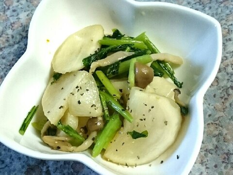 かぶときのこの塩炒め